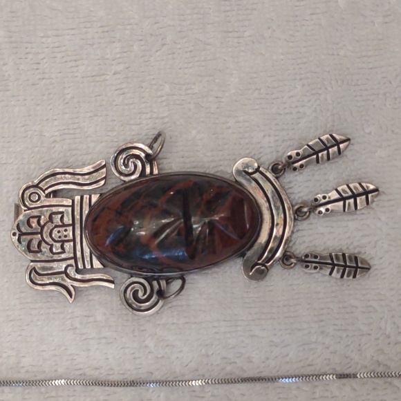 Silver chain and 3 pendants - Picture 2 of 8